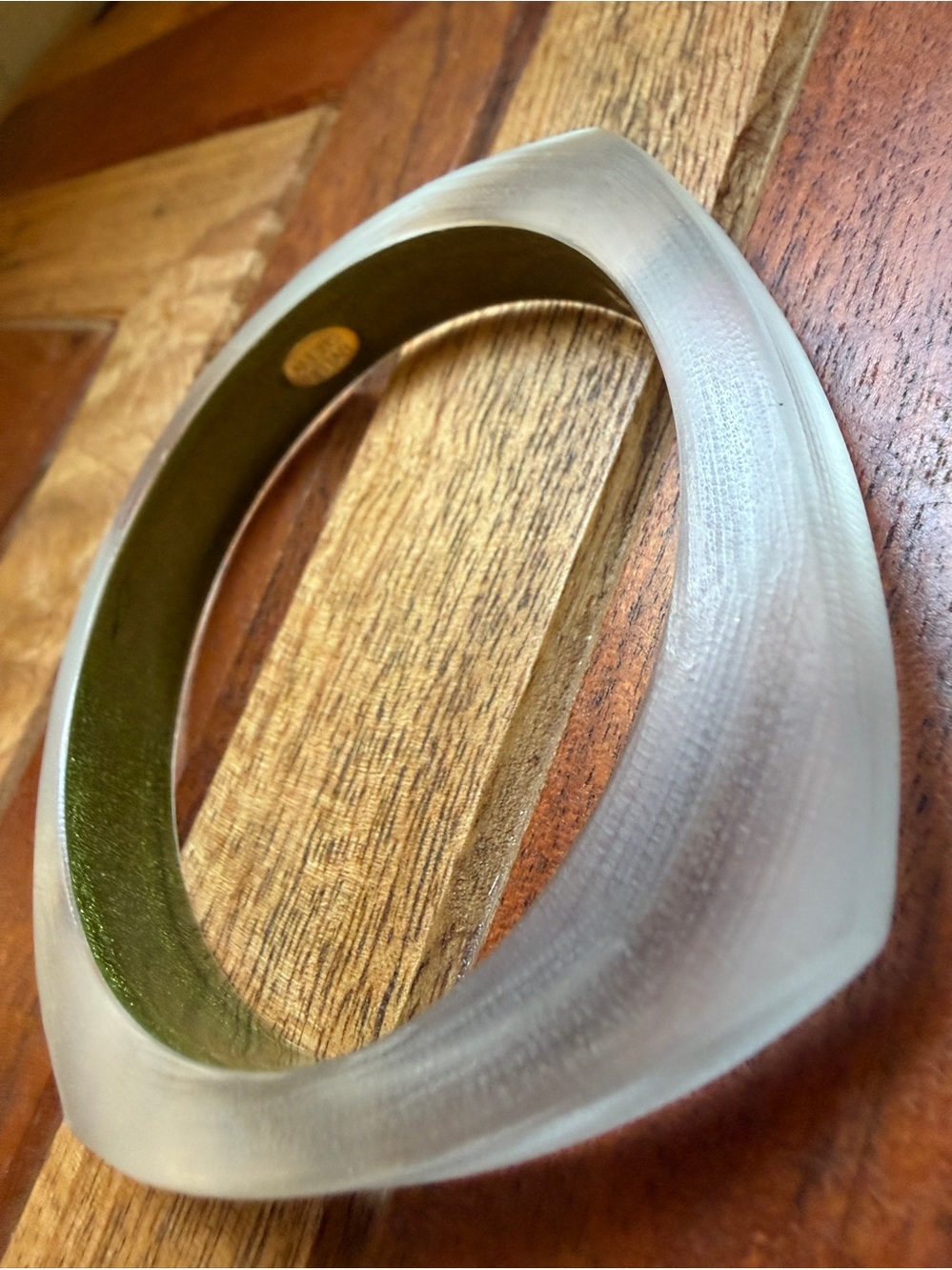 ALEXIS BITTAR Hand Carved Lucite Bangle BRACELET stackable